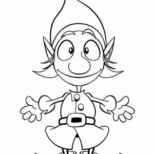 300x300 Santa And Elf Delivering Present In Elf Coloring Page Color Luna