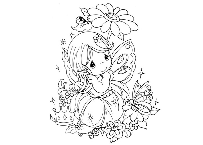 700x500 Baby Fairy Coloring Pages Cute Fairy Coloring For Girl Pages Bebo