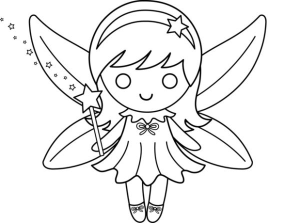 600x446 Fairy Coloring Pages Fairy And Free