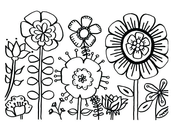 Cute Flower Coloring Pages Spring Flowers Coloring Pages 600x463 Cute Flower Coloring Pages Spring Flowers Coloring Pages