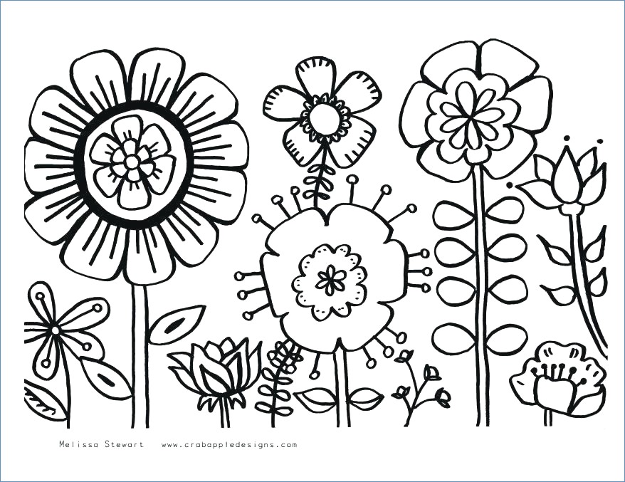 Spring Flowers Coloring Pages Children 878x677 Spring Flowers Coloring Pages Children