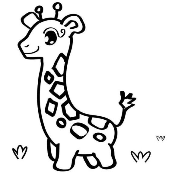 580x599 Printable Baby Giraffe Coloring Pages