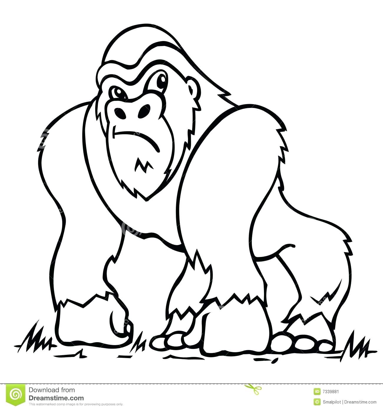 1300x1390 Gorilla Coloring Pages