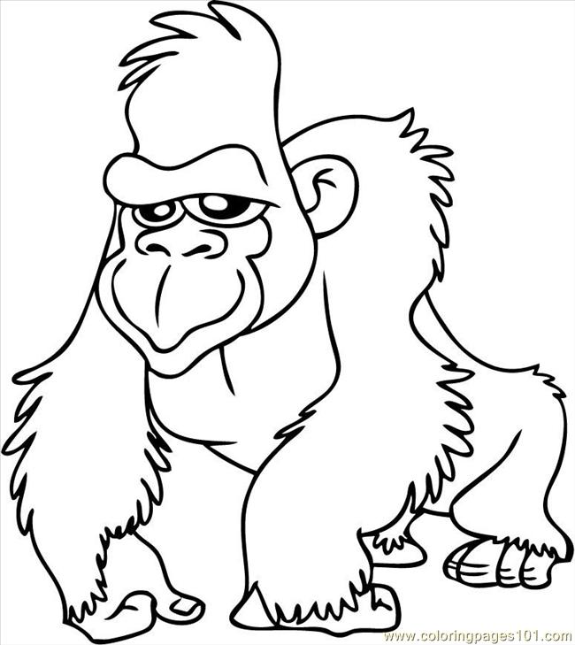 650x729 Gorilla7 Coloring Page