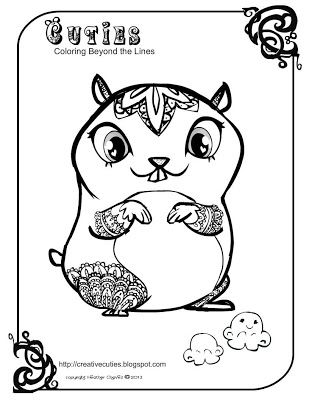309x400 Cute Hamster Coloring Page Creative Cuties