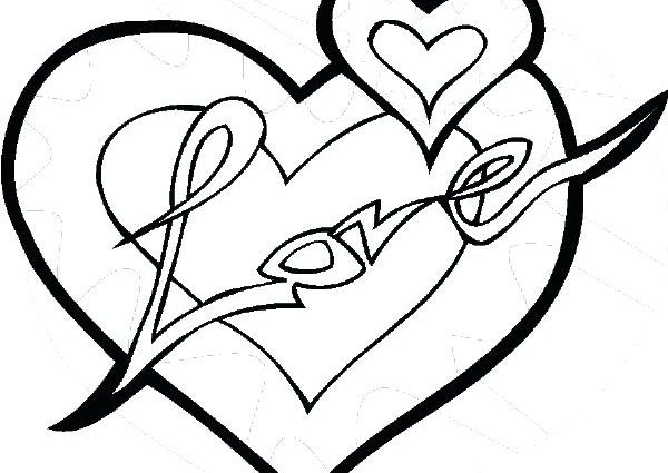 600x425 Cute Heart Coloring Pages