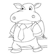 Cute Hippo Coloring Pages