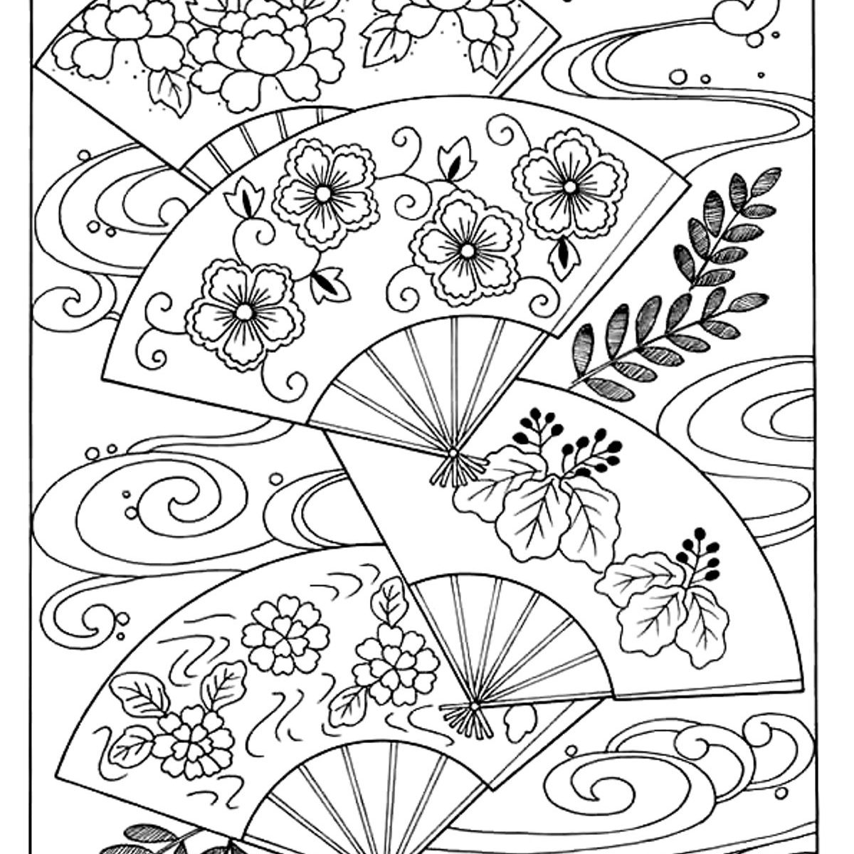 1200x1200 Fine Japanese Coloringes Garden Colouring Free Anime Samurai