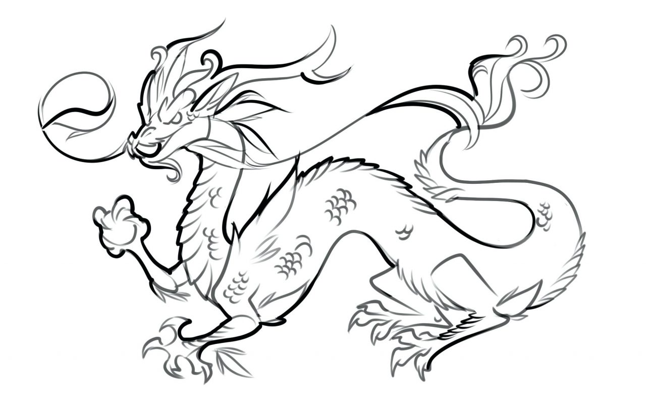 1280x800 Japanese Dragon Coloring Sheets Free Anime Pages Garden Samurai