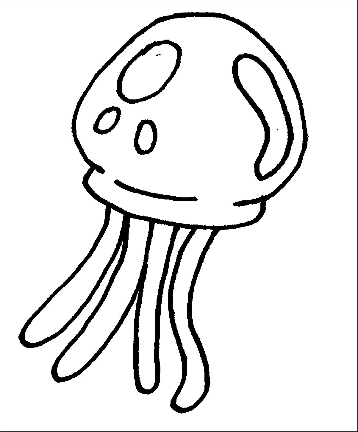 1203x1451 Edge Cute Jellyfish Coloring Pages 3 For Jellyfish Coloring Page
