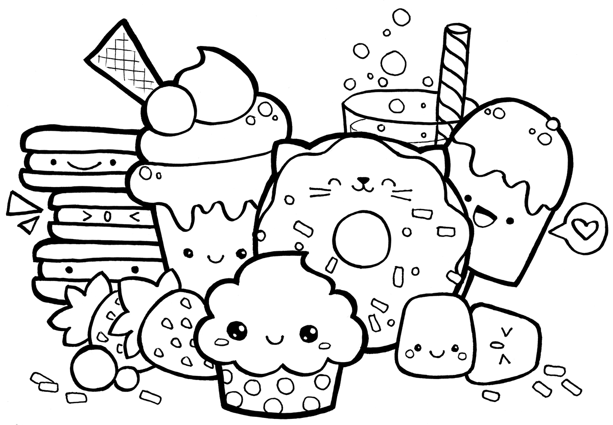 Kawaii Coloring Pages 1200x832 Kawaii Coloring Pages