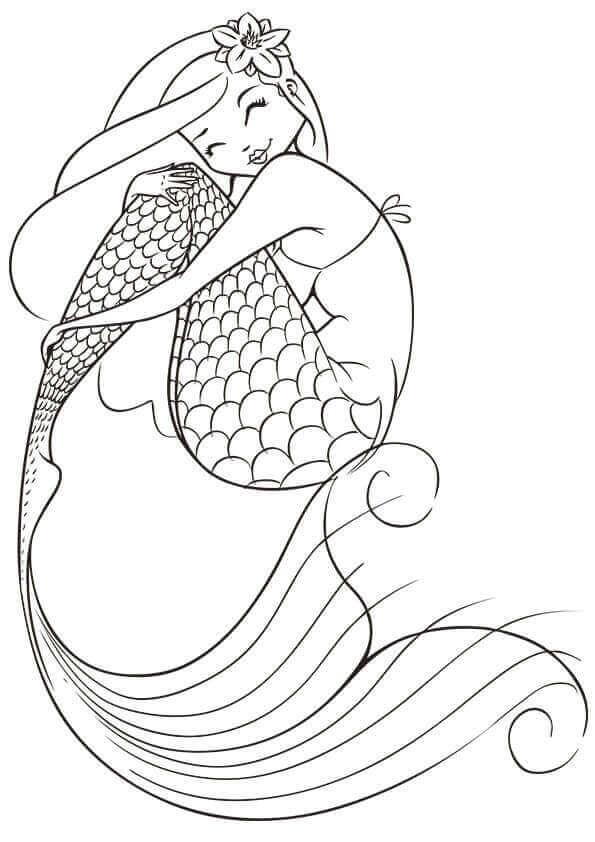 Cute Mermaid Coloring Pages