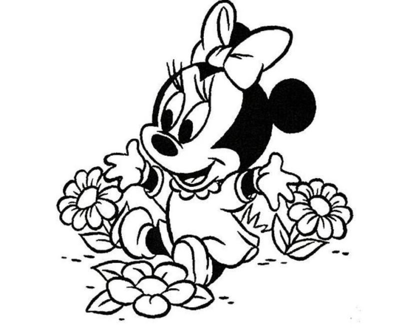 839x663 Free Baby Minnie Mouse Coloring Pages To Print For Kids