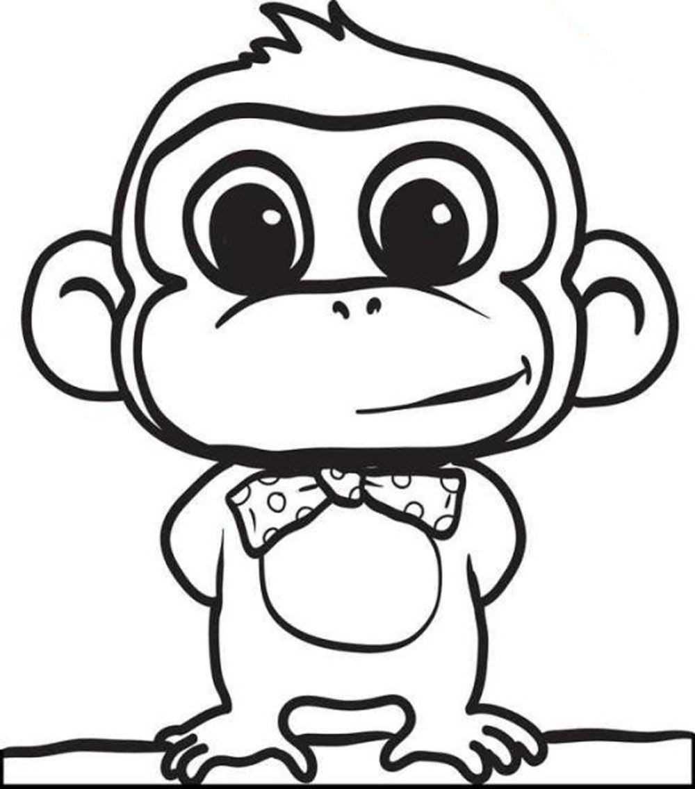 Cute Monkey Coloring Pages