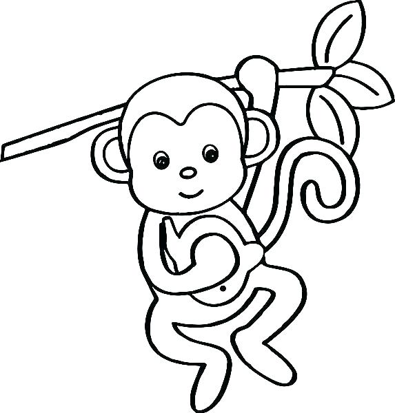 573x600 Monkey Coloring Pages Printable Cute Monkey Coloring Pages Monkey
