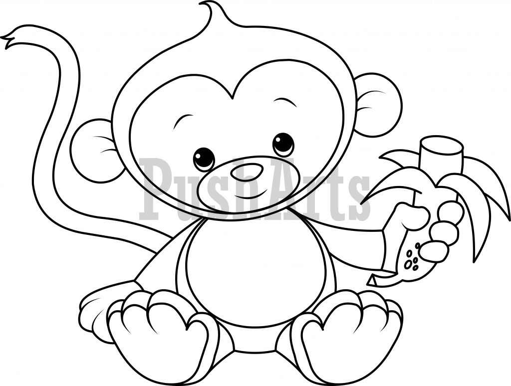 1024x774 Special Coloring Pages Of Monkeys For Cute Mon