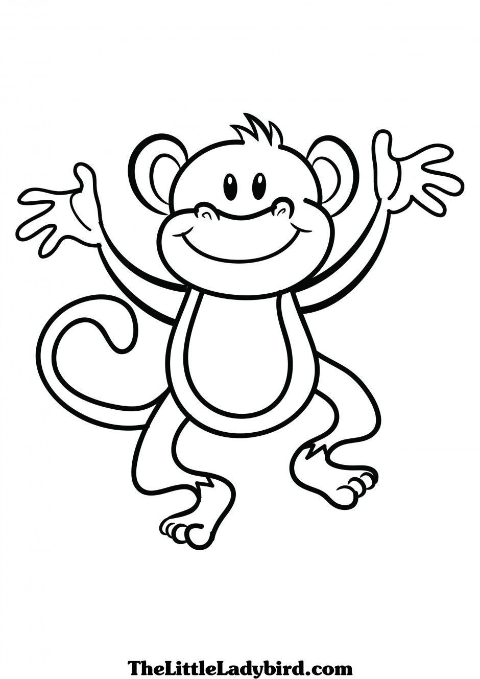 940x1329 Cute Monkey Clip Art Black And White Monkey Coloring Pages Monkey