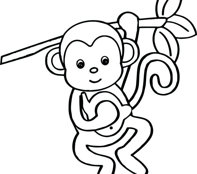 678x600 Cartoon Monkey Coloring Pages Coloring Pages Of Monkeys Cute