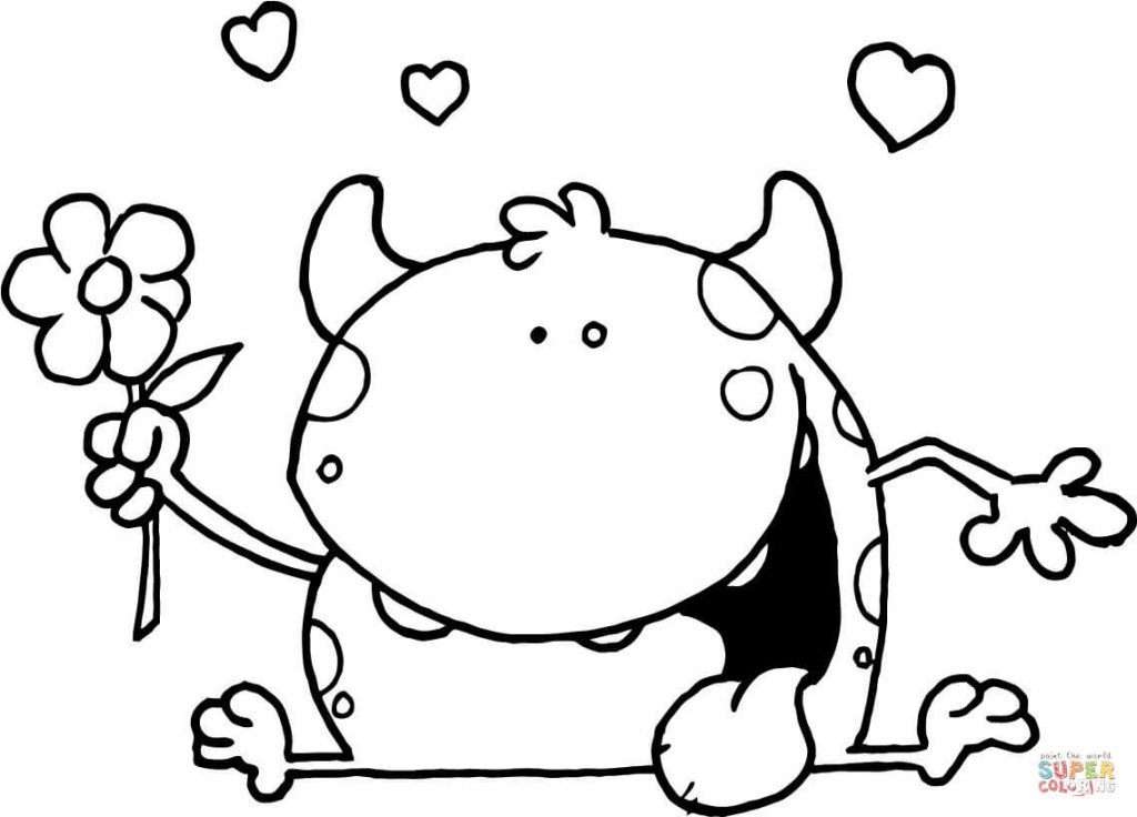1024x736 Awesome Cute Monster Coloring Pages 24