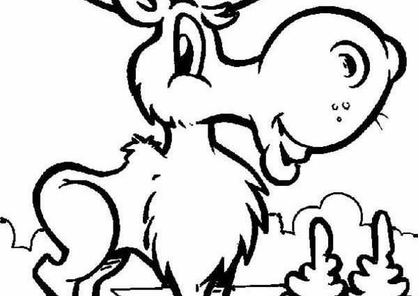 600x425 Unique Cute Moose Coloring Pages Composition