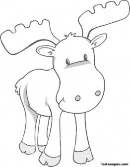 262x338 Printable Coloring Page Moose For Kids Pippies
