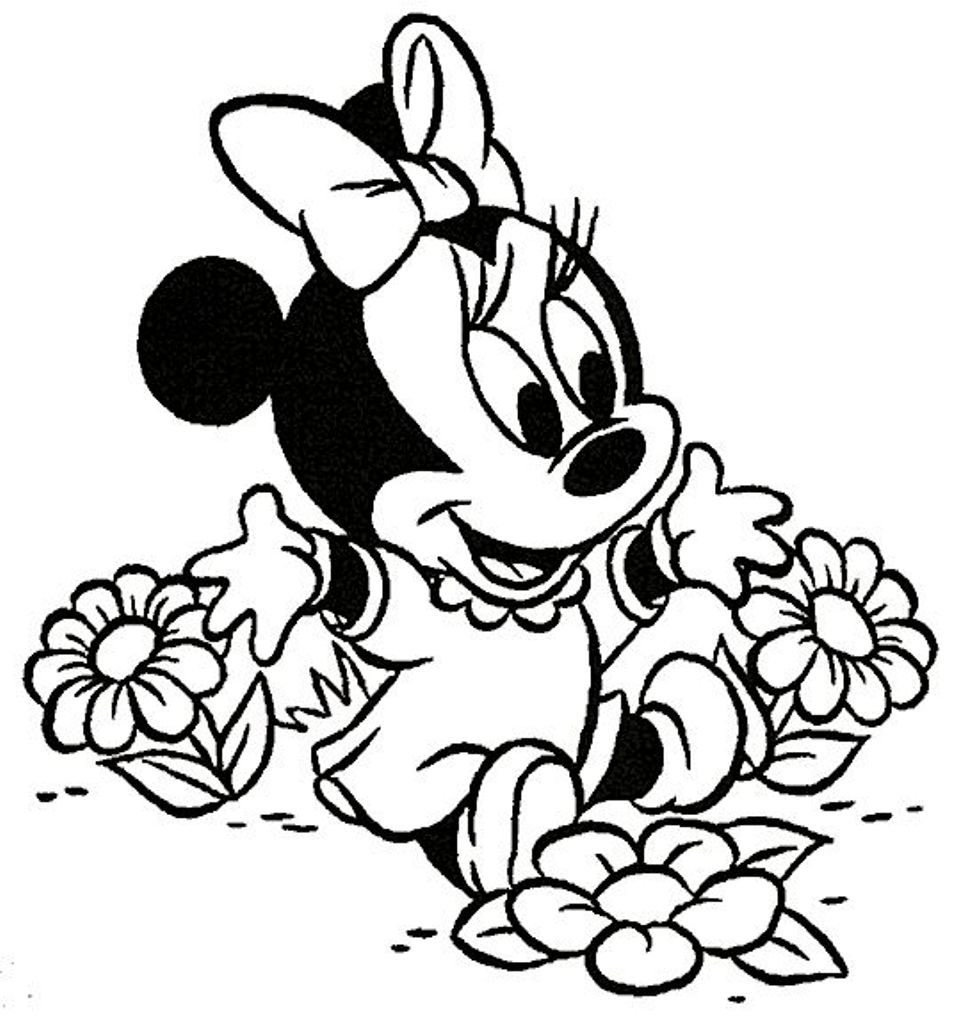 965x1025 Cute Baby Minnie Mouse Coloring Pages Cartoon Of Stunning Page