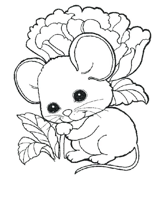 600x845 Cute Mouse Coloring Page