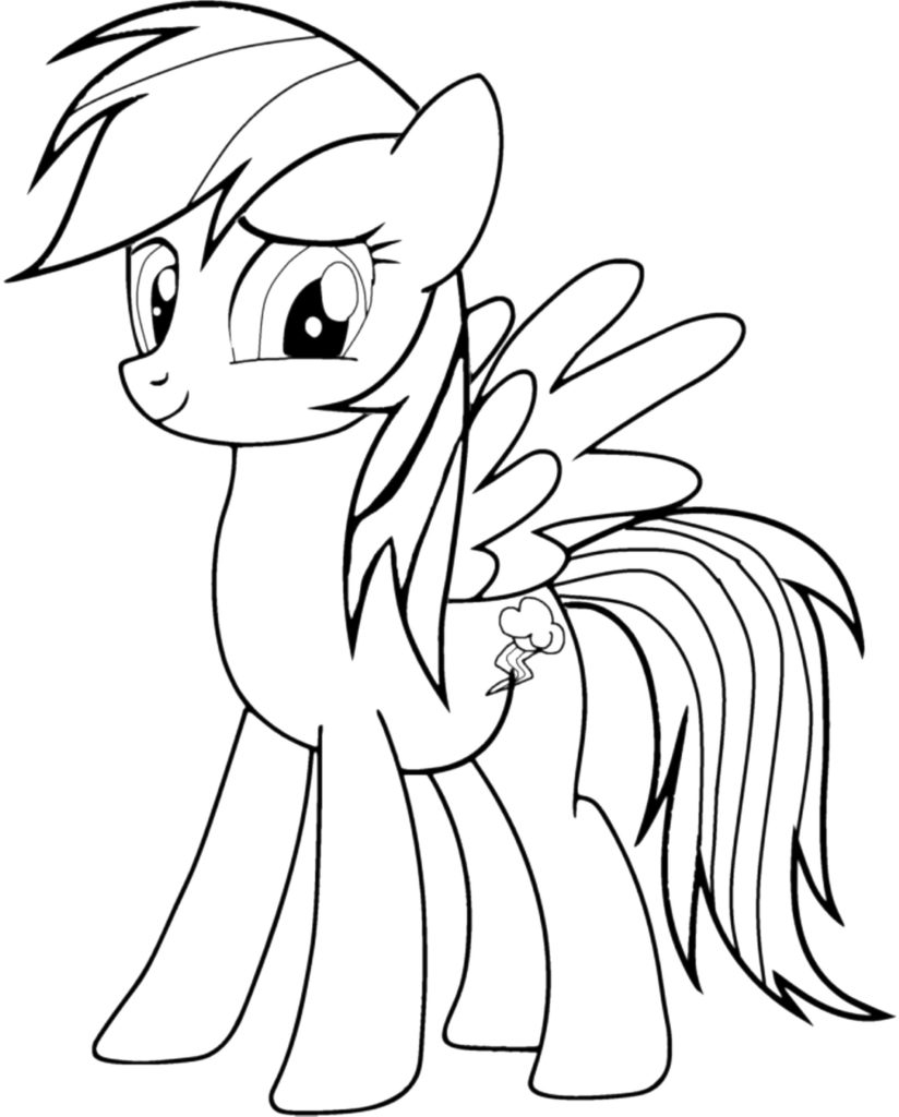 824x1024 Cute My Little Pony Coloring Pages Rainbow Dash Printable Kids