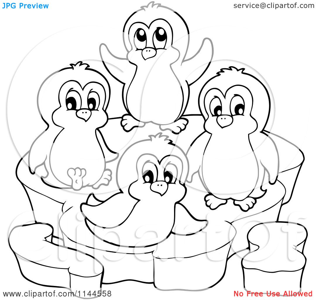 Penguin Coloring Pages Cartoon Clipart Of A Black And White Happy 1080x1024 Penguin Coloring Pages Cartoon Clipart Of A Black And White Happy