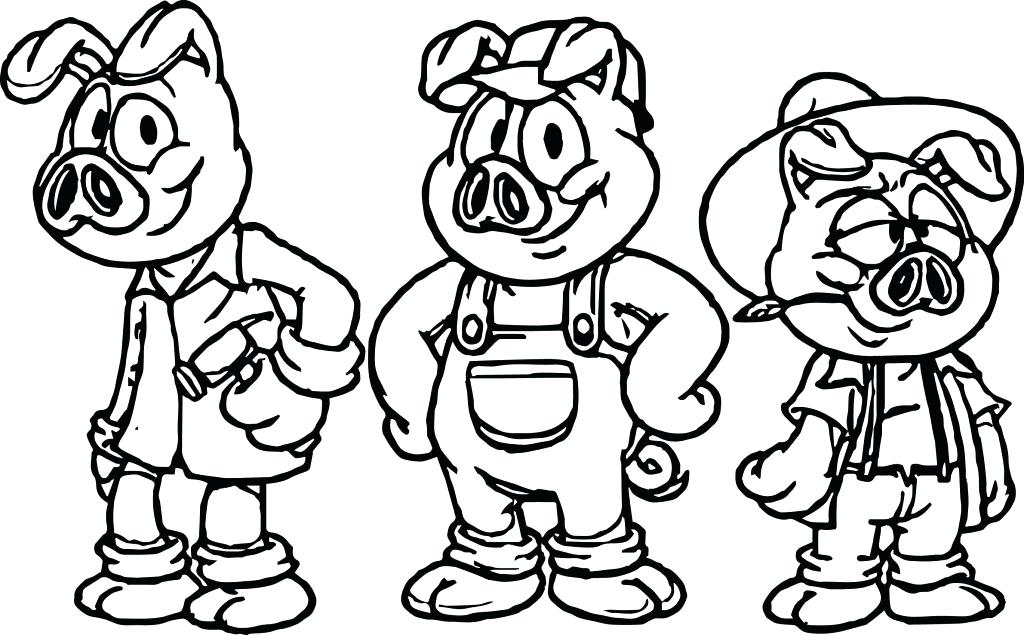 Cute Pig Coloring Pages Printable Coloring Three Little Pigs 1024x635 Cute Pig Coloring Pages Printable Coloring Three Little Pigs