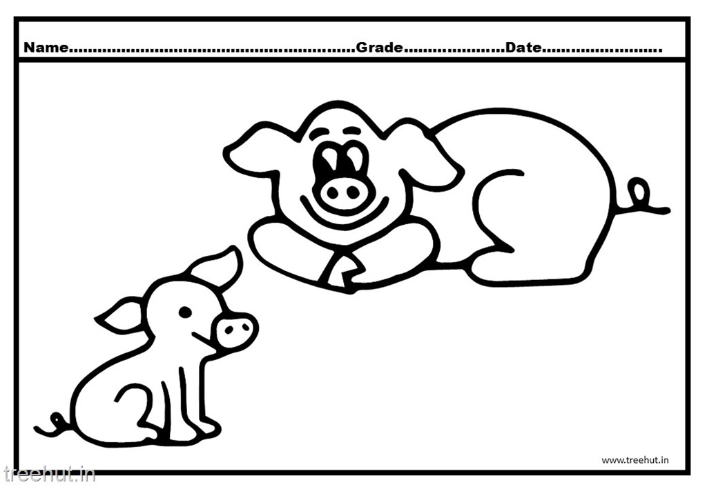 Cute Pig Coloring Pages 1024x709 Cute Pig Coloring Pages
