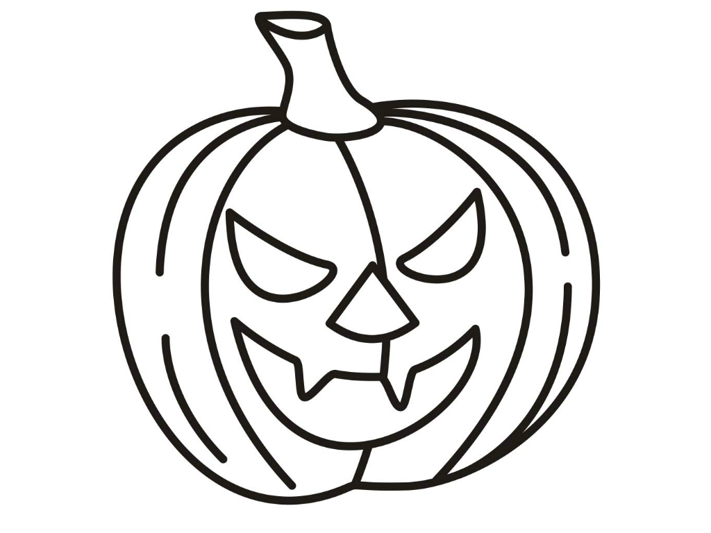 1024x768 Pumpkin For Halloween Free Coloring Page Halloween, Holidays