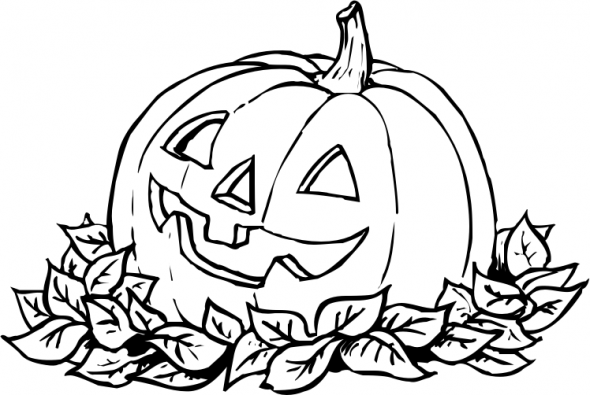 590x395 Coloring Pages Pumpkins Drawn Pumpkin Coloring Page Halloween