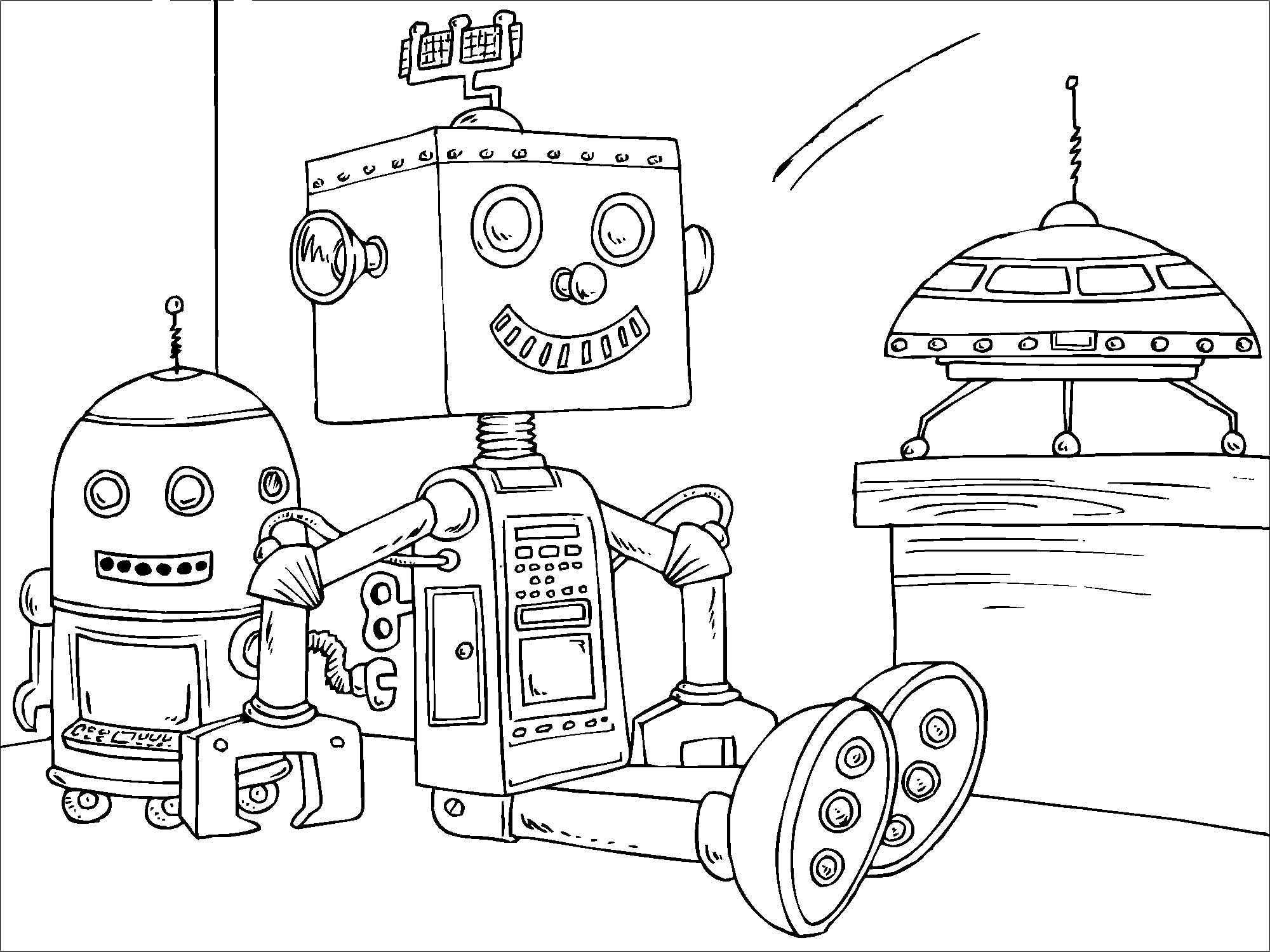 Cute Robot Coloring Pages Allmadecine Weddings Robot Coloring 2000x1500 Cute Robot Coloring Pages Allmadecine Weddings Robot Coloring