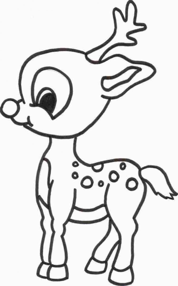 Cute Rudolph Coloring Pages