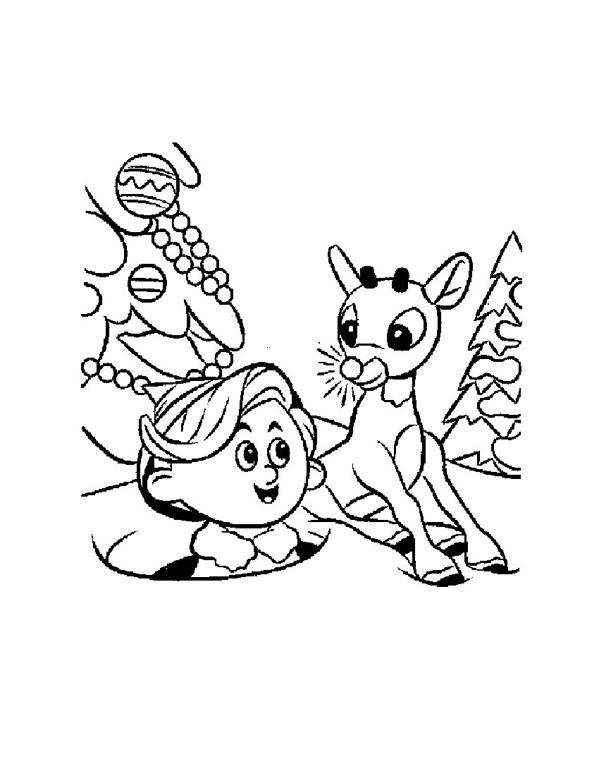 850x1100 Rudolph And Hermey Coloring Page Christmas Party Ideas