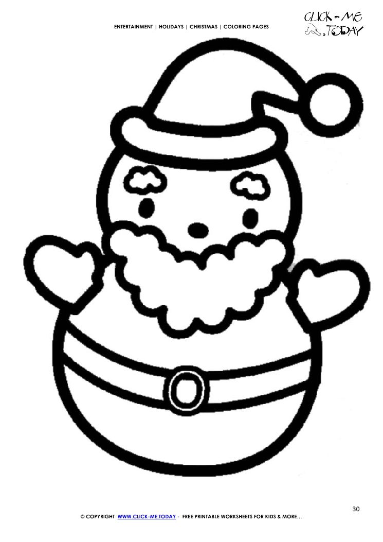 745x1053 Free Cute Santa Coloring Page