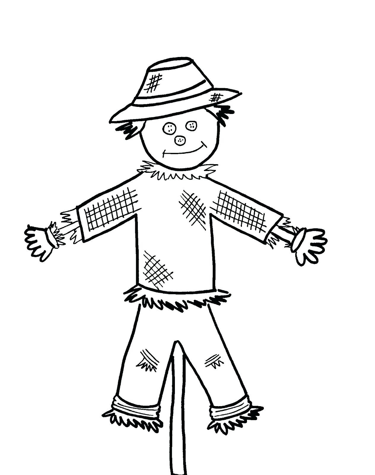 1265x1600 Cute Scarecrow Coloring Pages Acpra