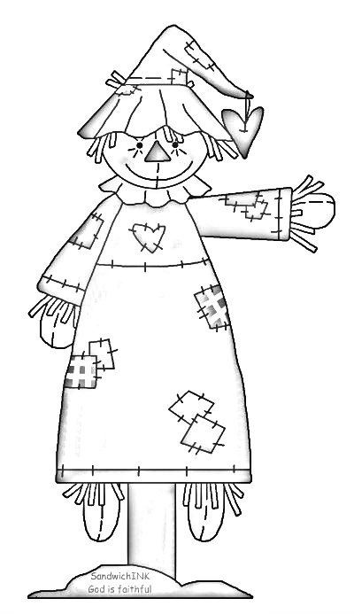 400x693 Free Printable Scarecrow Coloring Pages