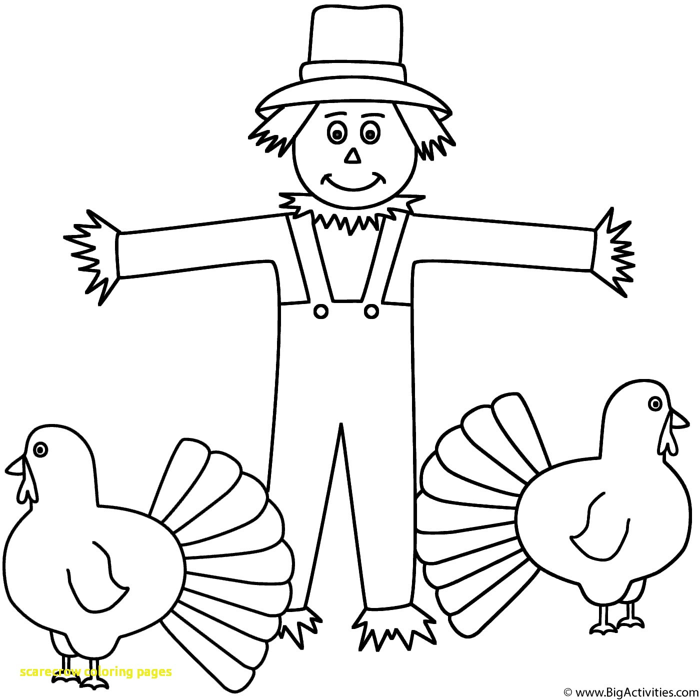 1400x1400 Crammed Scarecrow Coloring Page Free Printable Pages For Kids 431