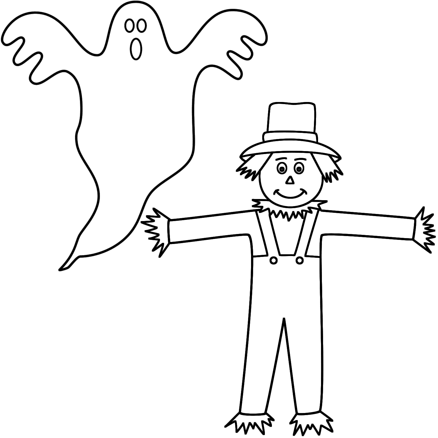 1490x1490 Cute Halloween Scarecrow Coloring Pages