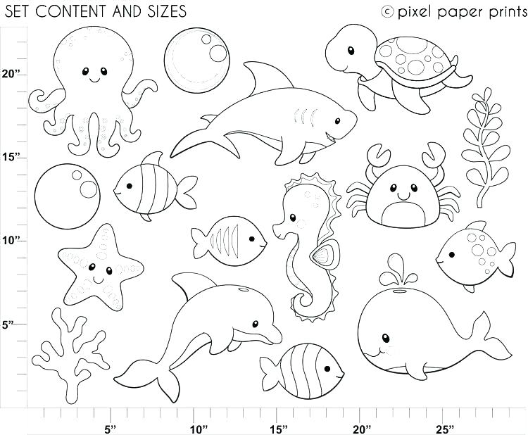 750x618 Cool Sea Animals Coloring Pages Under The Sea Coloring Sheets Cute