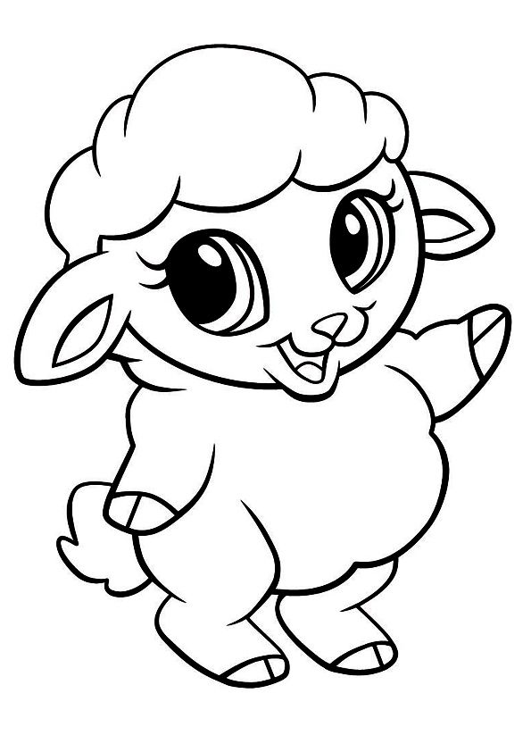 595x842 Print Coloring Image Funny Sheep, Easter Crafts And Machine