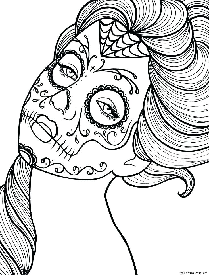 736x966 Dia De Los Muertos Skull Coloring Pages Coloring Pages A Of The Ad