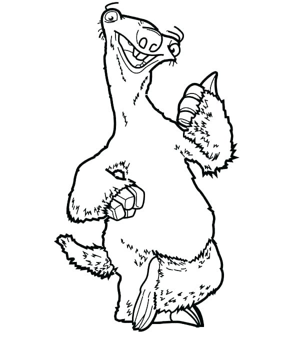 600x686 Sloth Coloring Pages Baby Sloth Coloring Page Unique For Kids