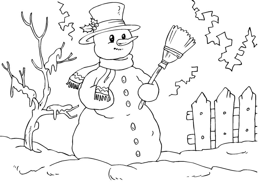 Snowman Coloring Pages Winter 875x620 Snowman Coloring Pages Winter
