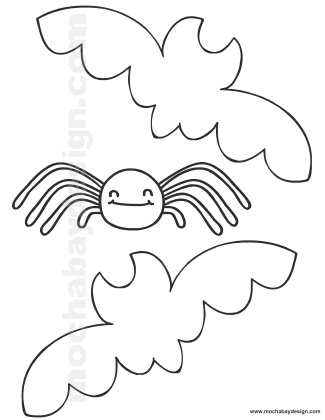 Printable Halloween Coloring Page Of Bats And Spider 325x420 Printable Halloween Coloring Page Of Bats And Spider