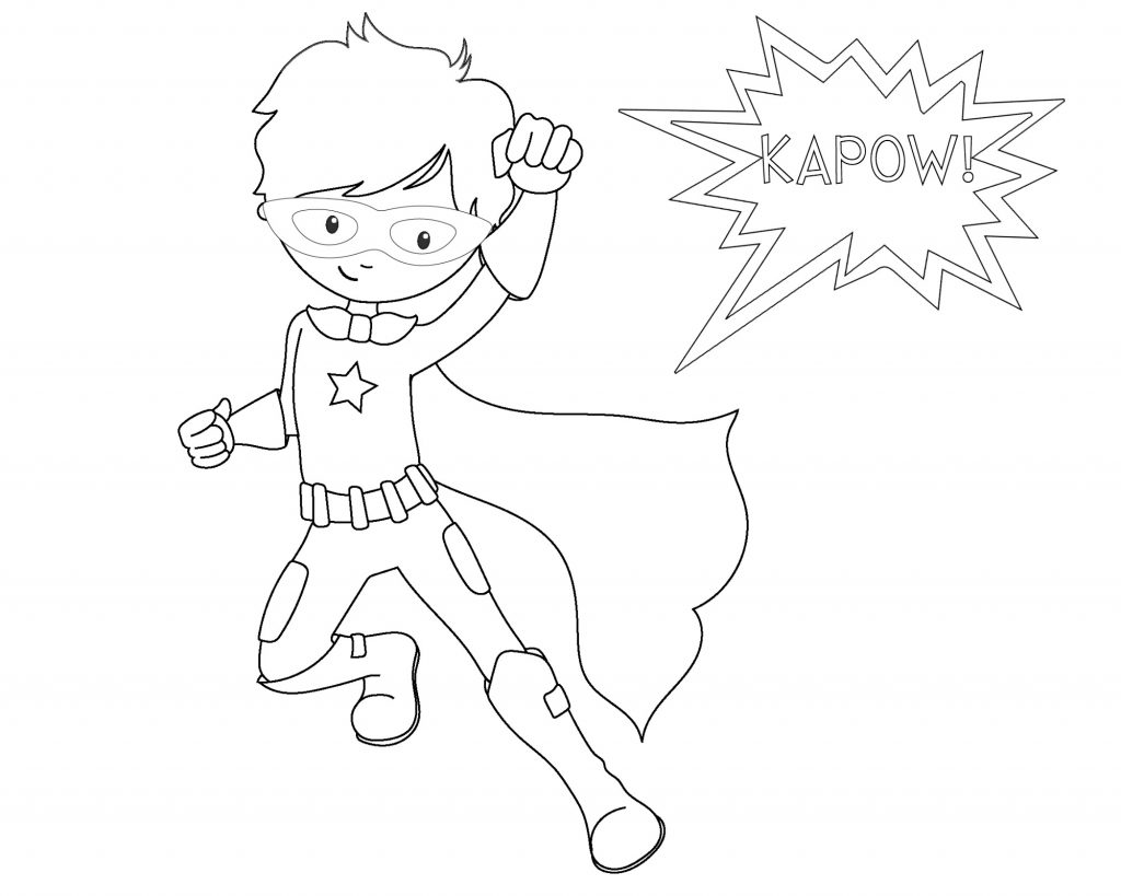 1024x819 Superhero Coloring Page