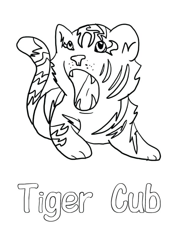 600x776 Cute Tiger Coloring Pages A Cute Roaring Of Little Tiger Cub