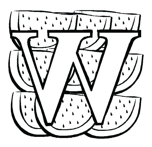 Watermelon Coloring Pages Page Free Big Letter W For Bulk Color 600x580 Watermelon Coloring Pages Page Free Big Letter W For Bulk Color